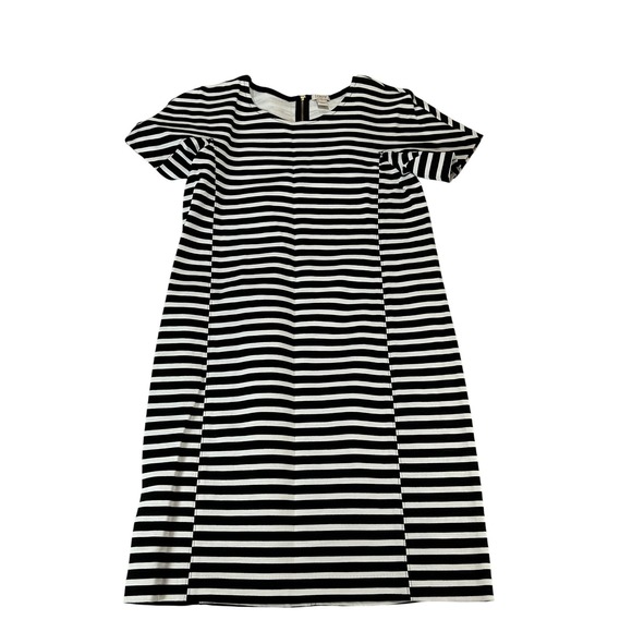 J.Crew Dresses & Skirts - J.Crew Black White Striped Cotton Knit Shift Dress G2722 Womens Size S NWT